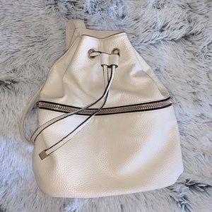 JustFab Cream Drawstring Backpack